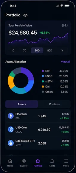 Ciphervault: Web3 platform. — mobile app screen 2