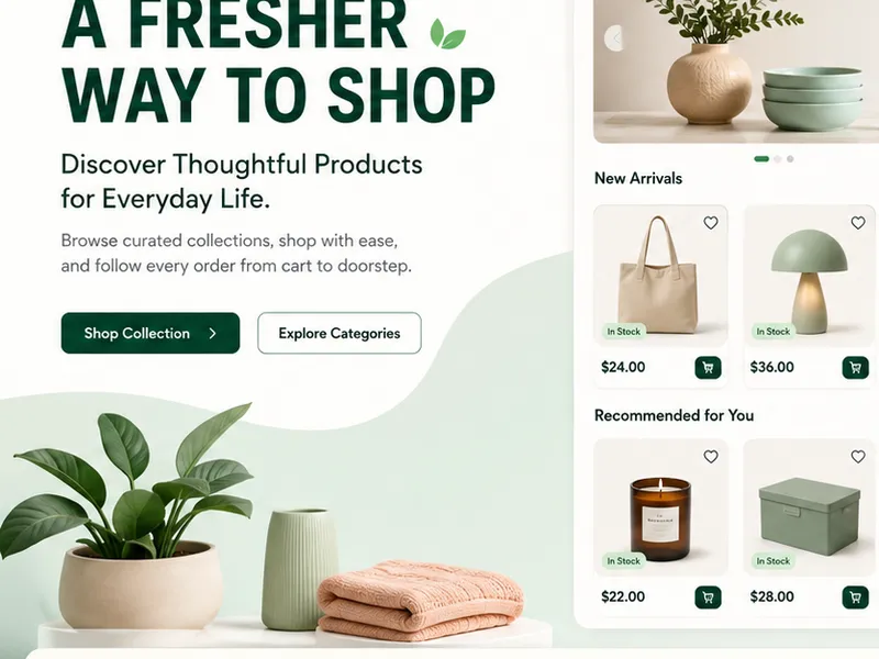 Freshkind: Custom application. — web app screen 1