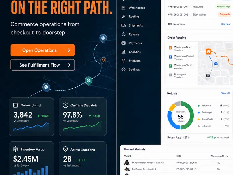 Fieldroute: E-commerce platform. — web app screen 1