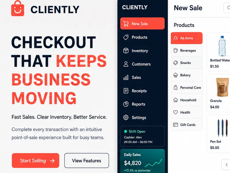 Cliently: Fintech platform. — web app screen 1