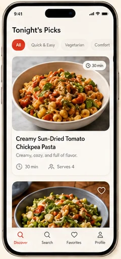 Recipa: Custom application. — mobile app screen 1