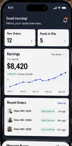 Vendora: Custom application. — mobile app screen 1