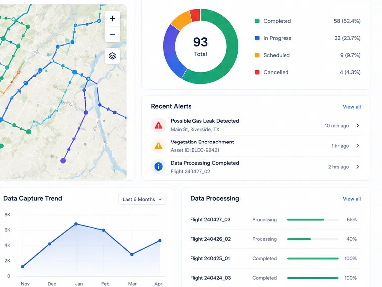 Aerolytics: aerial data analysis for utility networks. — web app screen 2