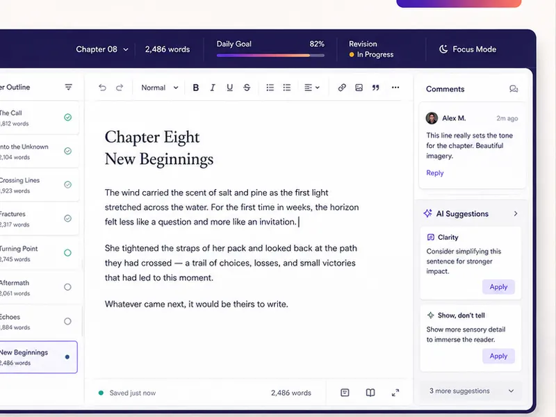 Scribeflow: drafting, revising and finishing in one place. — web app screen 2