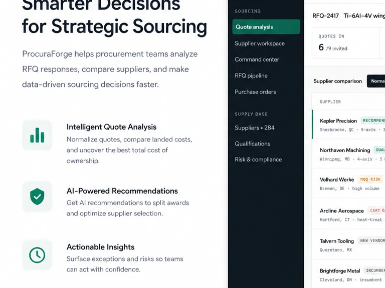 ProcuraForge: AI procurement automation. — web app screen 1