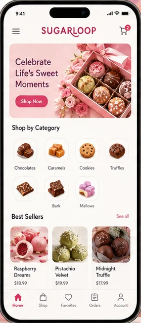 Candy: Custom application. — mobile app screen 1