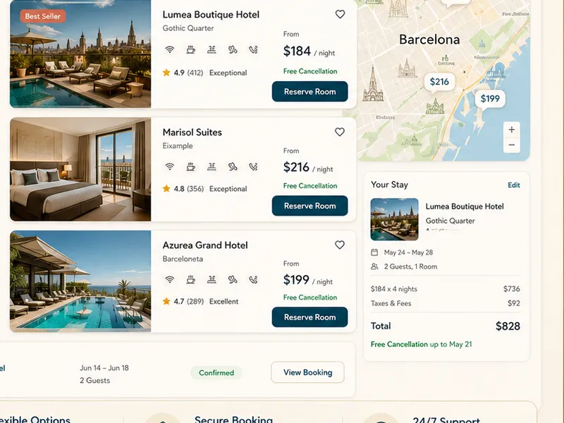 Roomora: global hotel reservations. — web app screen 2