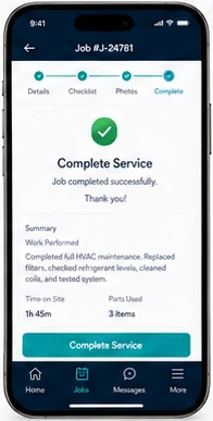 Wellnara: field service dispatch and job management. — mobile app screen 2