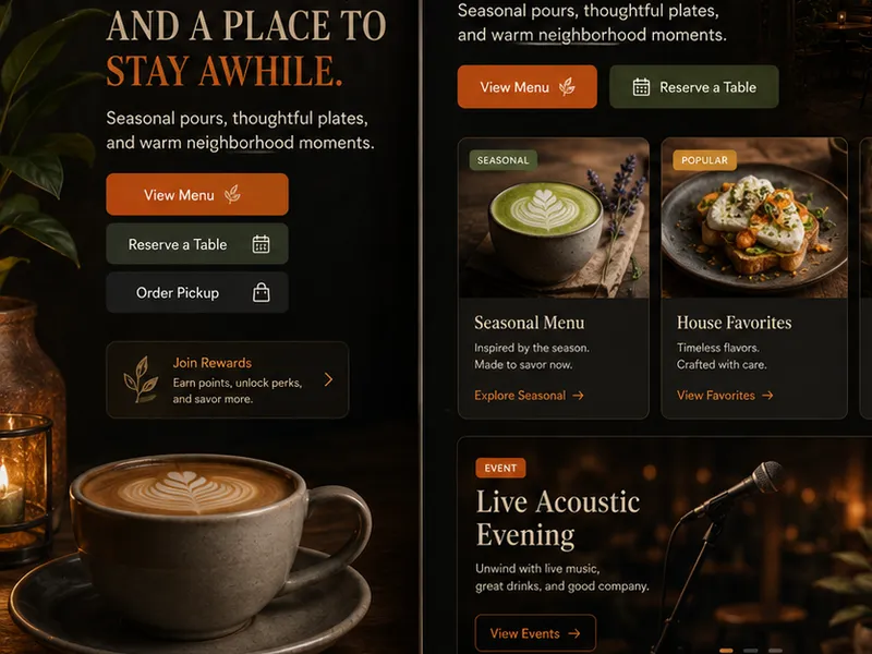 Emberleaf Café: Custom application. — web app screen 1