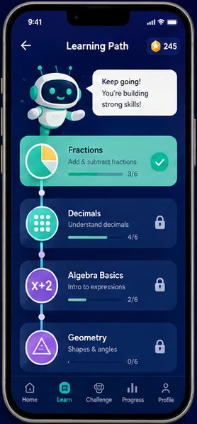 Mathmix: Custom application. — mobile app screen 1