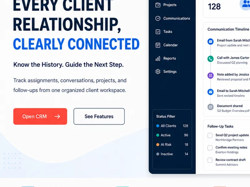 Trackwell: a shared CRM in place of private inboxes. — web app screen 1