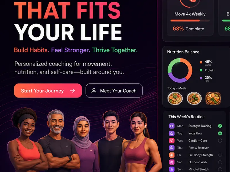 Fitmesh: workout, diet & social fitness. — web app screen 1