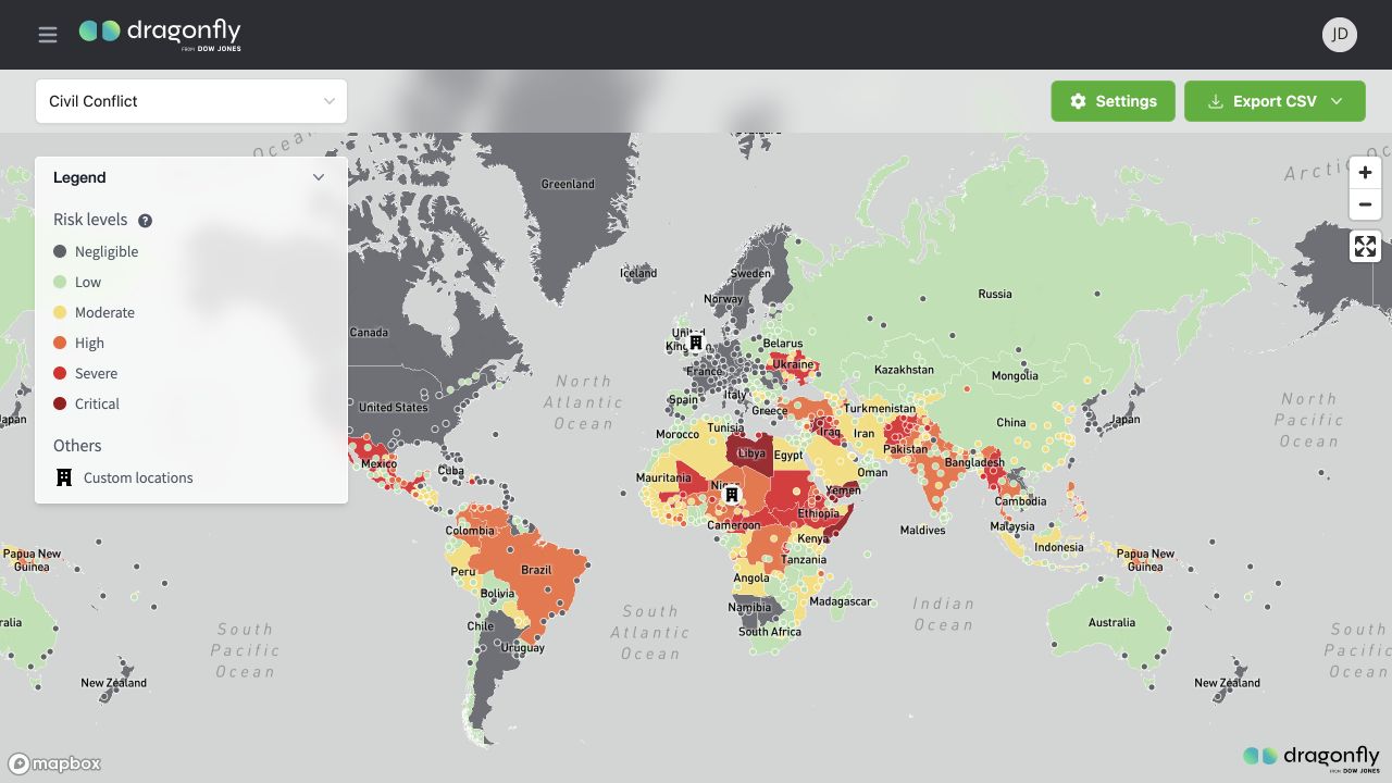 Dragonfly geographic risk intelligence platform
