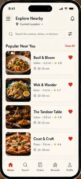 Eaterly: Custom application. — mobile app screen 1