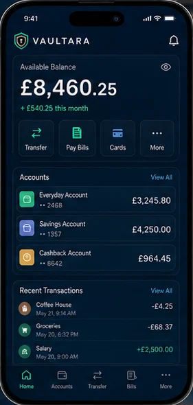 Vaultara: Custom application. — mobile app screen 1