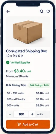 Bulkbridge: E-commerce platform. — mobile app screen 1